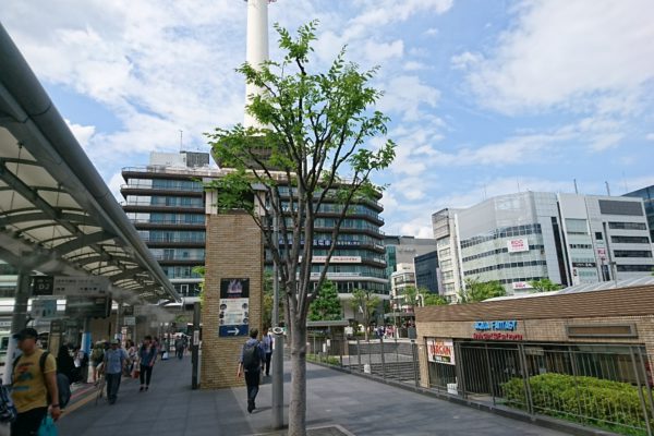 京都タワー前店烏丸口より正面に見える京都タワーを目指して進みます。