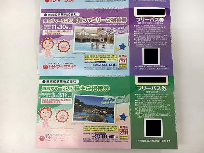 【最新】東京サマーランド（プール）　株主優待　2シート　送料無料！